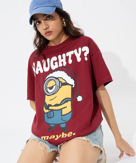 Minions Naughty Women Oversized T-Shirts