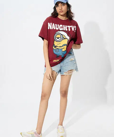 Minions Naughty Women Oversized T-Shirts