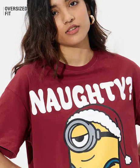 Minions Naughty Women Oversized T-Shirts