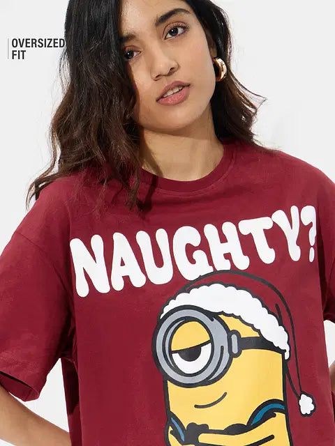 Minions Naughty Women Oversized T-Shirts