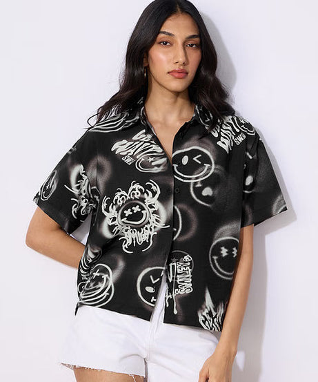 S.W.SMILEY Shadow Haze Women Holiday Shirts