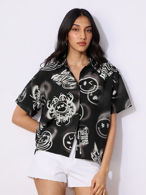 S.W.SMILEY Shadow Haze Women Holiday Shirts