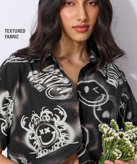 S.W.SMILEY Shadow Haze Women Holiday Shirts