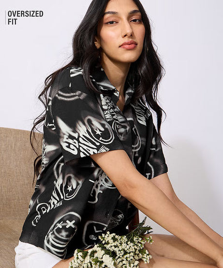 S.W.SMILEY Shadow Haze Women Holiday Shirts