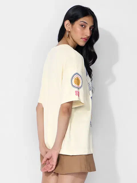 Smiley Toasted Smiles Women Oversized T-Shirts