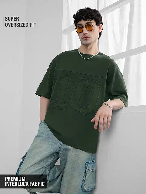 Varsity Olive Super Oversized T-Shirts