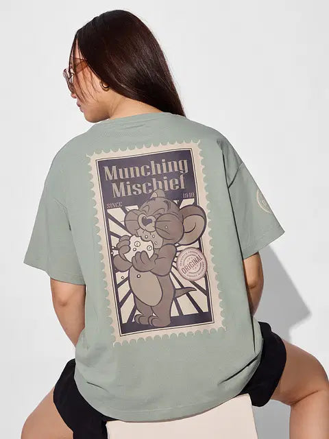 Munching Mischief Women Oversized T-Shirts