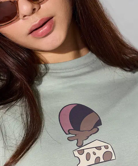 Munching Mischief Women Oversized T-Shirts