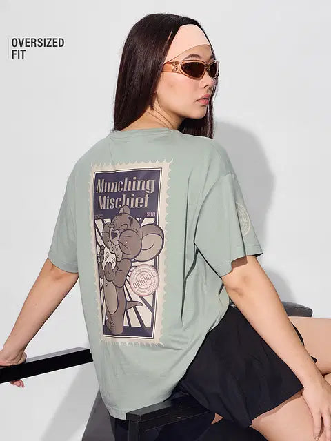 Munching Mischief Women Oversized T-Shirts