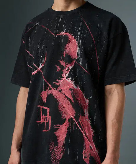 Daredevi Red Rain Oversized T-Shirts