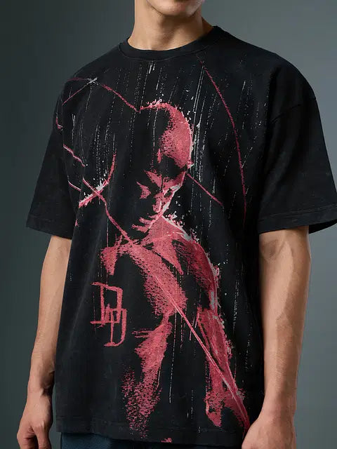 Daredevi Red Rain Oversized T-Shirts