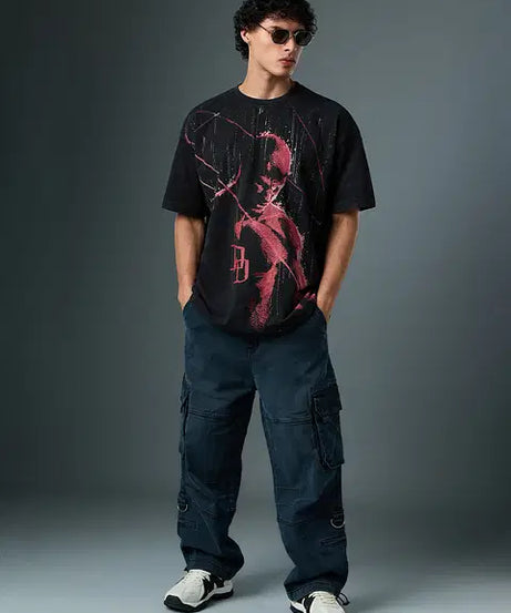 Daredevi Red Rain Oversized T-Shirts