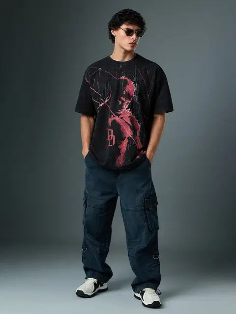 Daredevi Red Rain Oversized T-Shirts