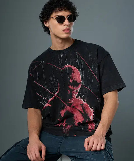 Daredevi Red Rain Oversized T-Shirts