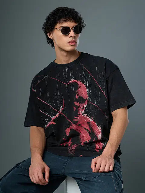 Daredevi Red Rain Oversized T-Shirts