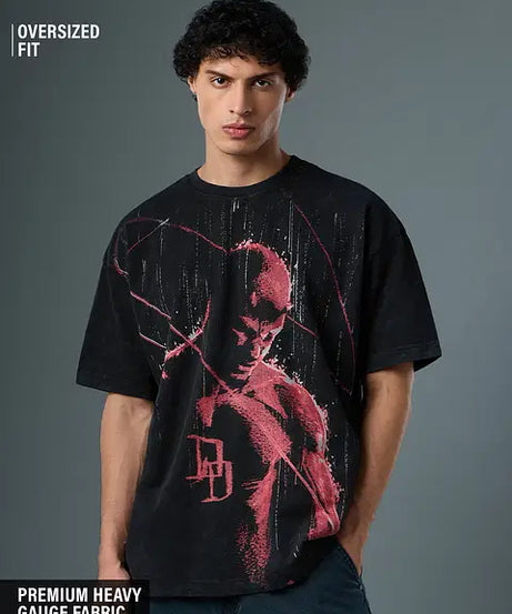 Daredevi Red Rain Oversized T-Shirts