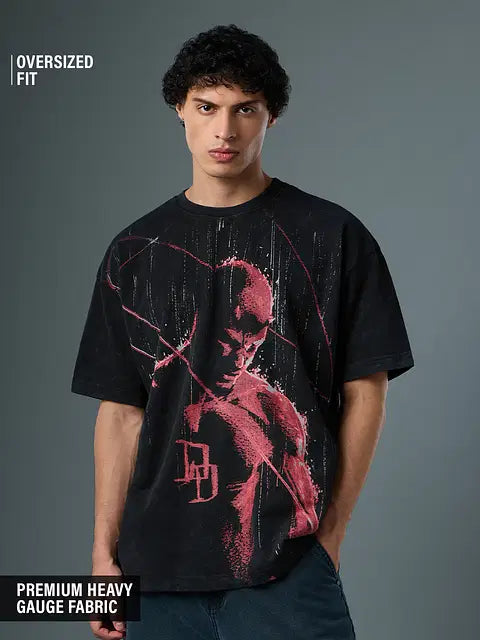 Daredevi Red Rain Oversized T-Shirts