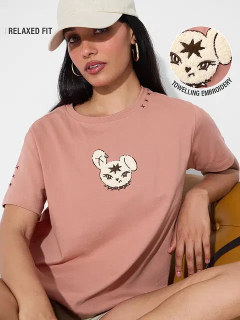 Pink Baddie Women Relaxed Fit T-Shirts