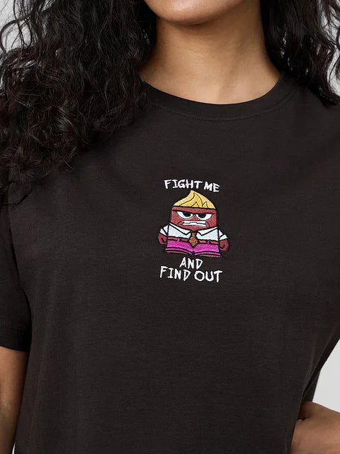 Inside Out Fight Me Women Relaxed Fit T-Shirts