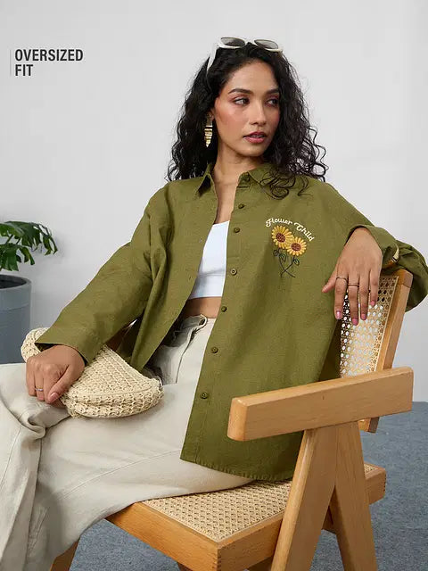 Flower Child Women Boyfriend Shirts