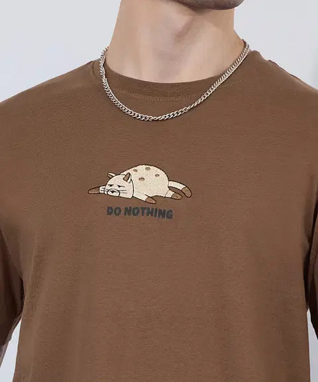 Printed T-Shirt Do Nothing Men Relaxed Fit T-Shirts