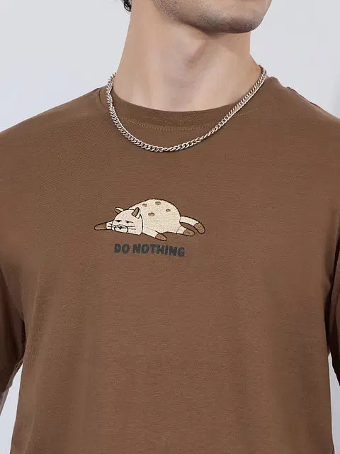Printed T-Shirt Do Nothing Men Relaxed Fit T-Shirts