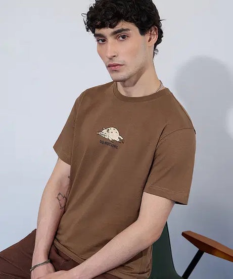 Printed T-Shirt Do Nothing Men Relaxed Fit T-Shirts