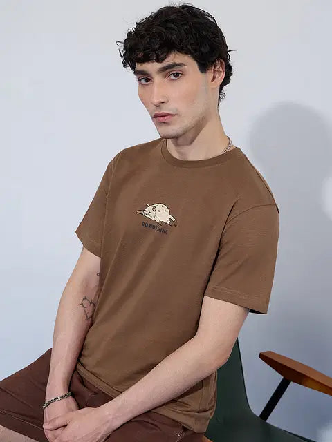 Printed T-Shirt Do Nothing Men Relaxed Fit T-Shirts
