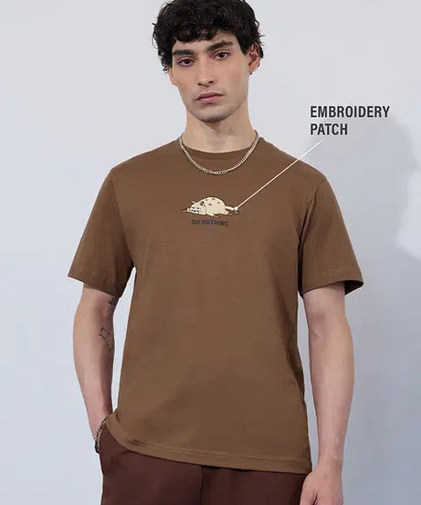 Printed T-Shirt Do Nothing Men Relaxed Fit T-Shirts
