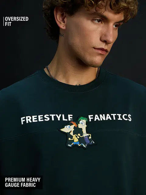 Phineas And Ferb Freestyle Fanatics Oversized T-Shirts