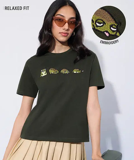 Tired Frog Women Relaxed Fit T-Shirts