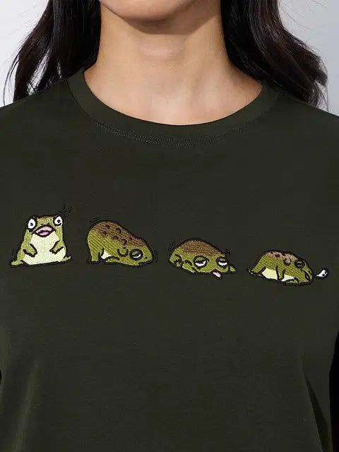 Tired Frog Women Relaxed Fit T-Shirts