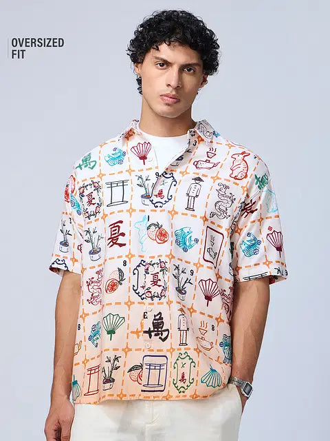 Mahjong Tiles Oversized Shirts