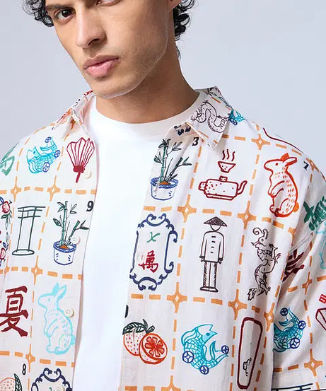 Mahjong Tiles Oversized Shirts