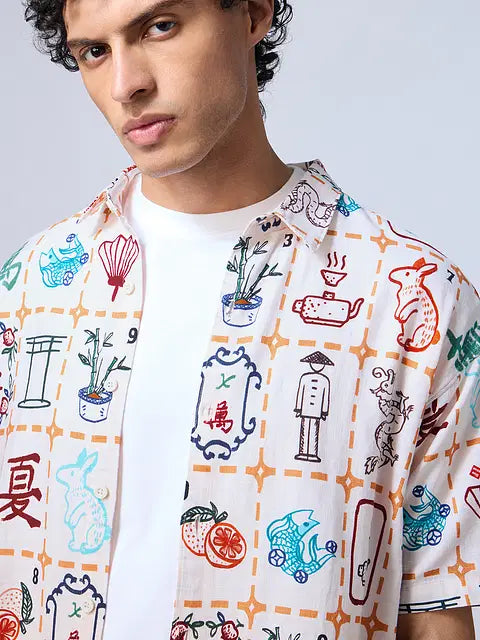 Mahjong Tiles Oversized Shirts