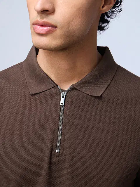 Popcorn Dark Mocha Zipper Polos