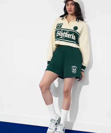 Harry Potter Slytherin Prefect Women Cropped Rugby Polos