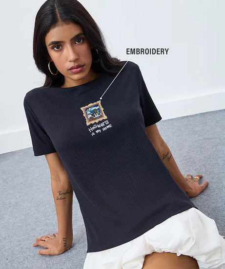 Harry Potter Hogwarts Home Women Relaxed Fit T-Shirts