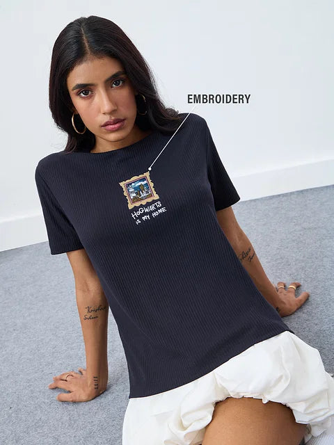 Harry Potter Hogwarts Home Women Relaxed Fit T-Shirts