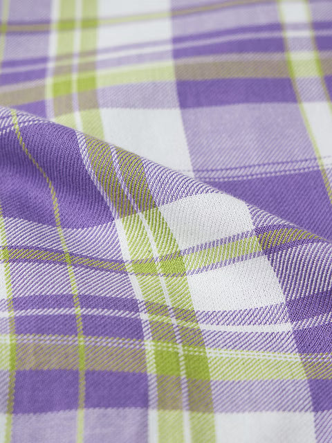 Plaid Lilac Women Boyfriend Shirts