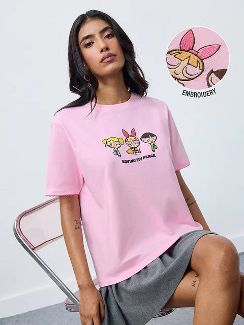 Powerpuff Girls Peace Women Relaxed Fit T-Shirts