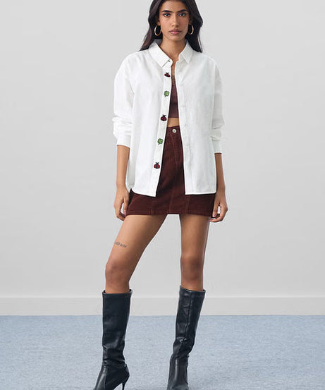 Lady Luck Cotton Linen Women Boyfriend Shirts