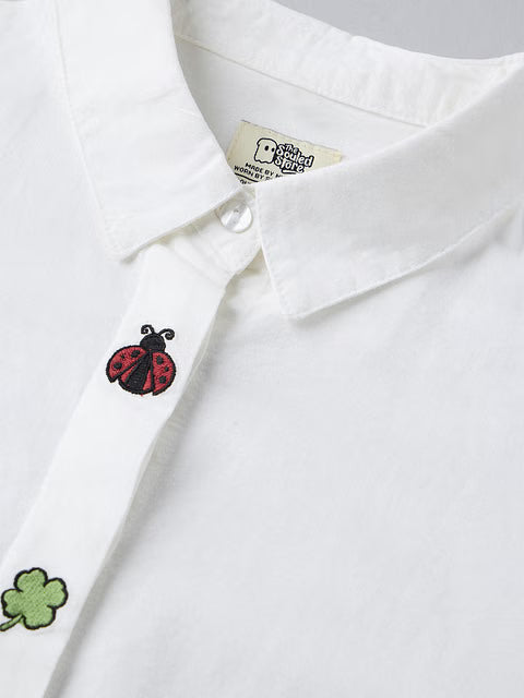 Lady Luck Cotton Linen Women Boyfriend Shirts