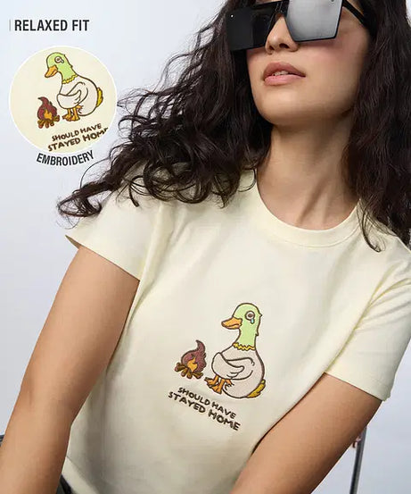 Stayed Home Women Relaxed Fit T-Shirts