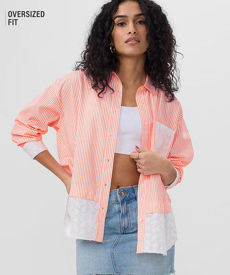 Striped Cider Women Boyfriend Shirts
