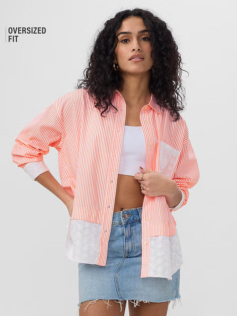 Striped Cider Women Boyfriend Shirts