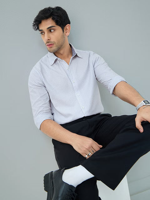 Oxford Stripes Ice Blue Shirts