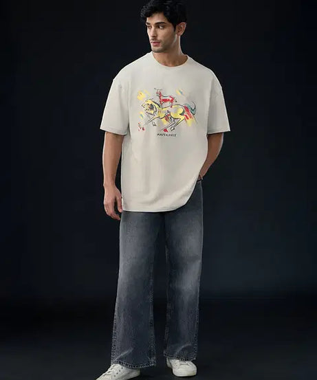 Welcome Majnu Bhai Painting Oversized T-Shirts
