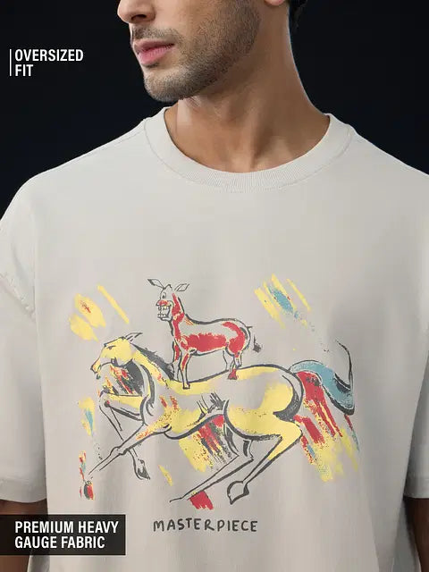 Welcome Majnu Bhai Painting Oversized T-Shirts