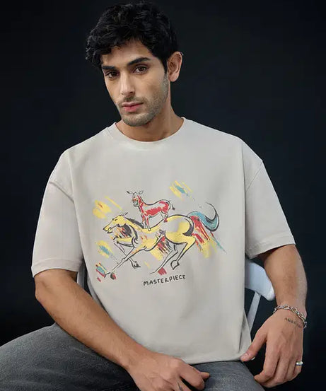 Welcome Majnu Bhai Painting Oversized T-Shirts